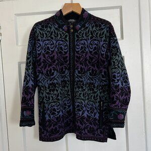 Icelandic Design Wool Patterned Zip-Up Jacket (Size M/L)
